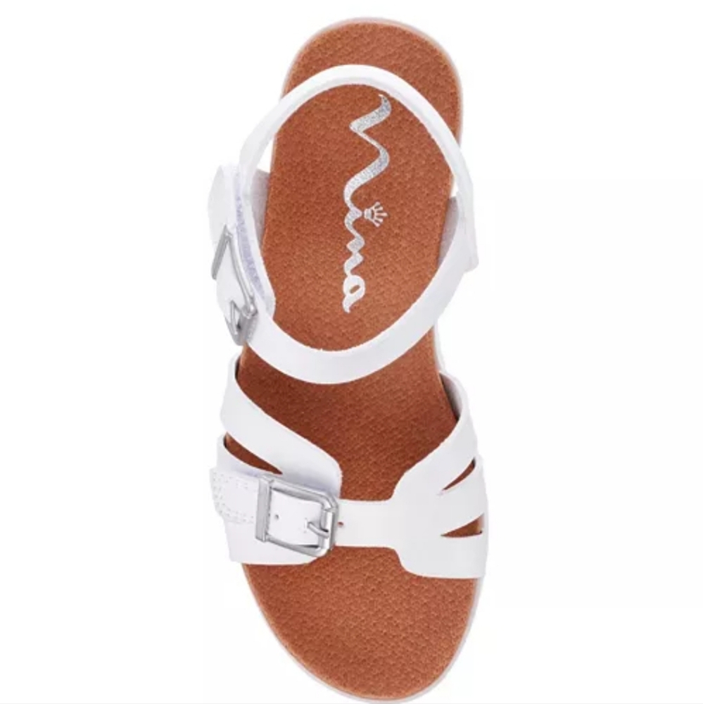 Nina Girls Lacey Sandals White Size 3